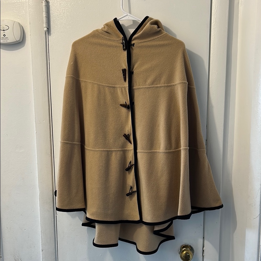Black Trim Tan Cape with Hood